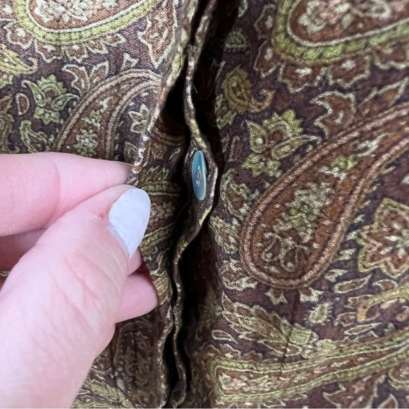 Soft Surrounding Paisley Print Ruffle Detail Button Down Shirt - Picture 8 of 10